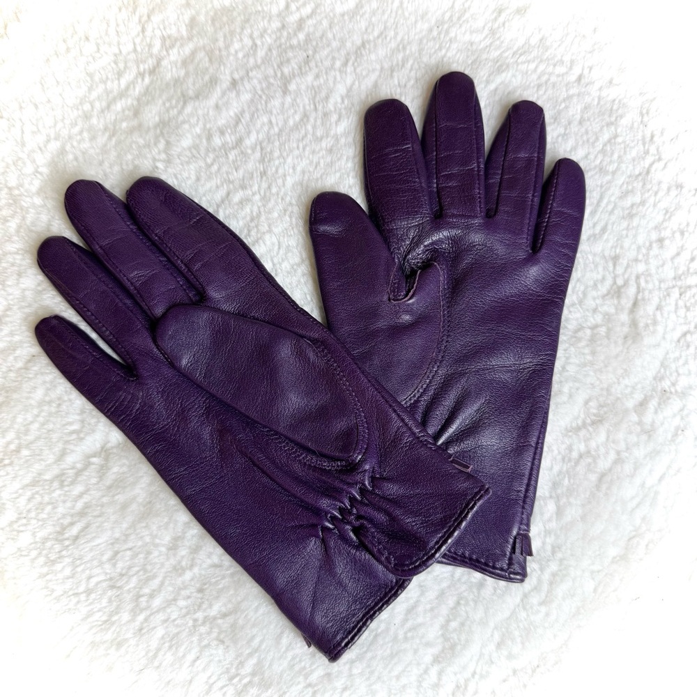 Ralph Lauren Purple Leather Gloves